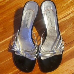 Dolce & Gabbana Black and Gold Kitten Heels